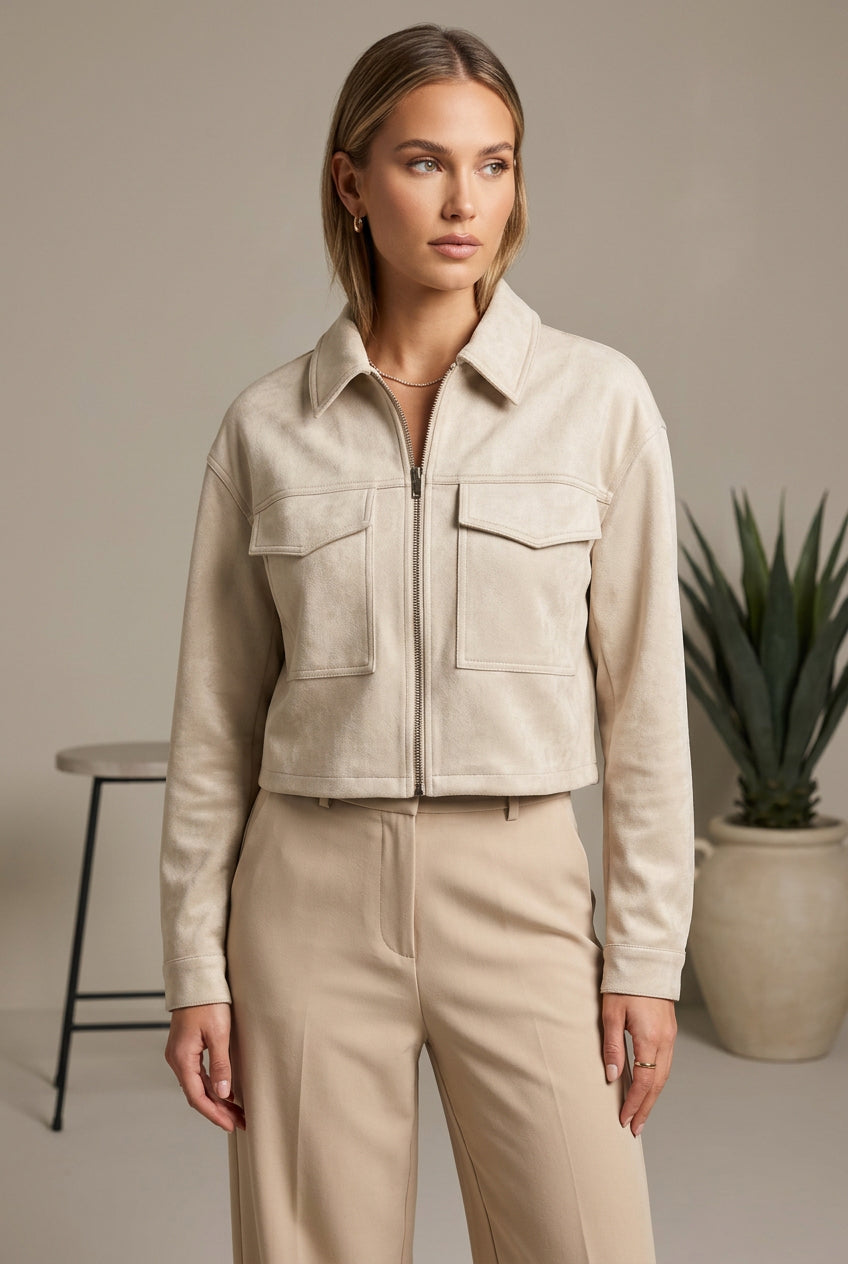 WOVEN SUEDE JACKET