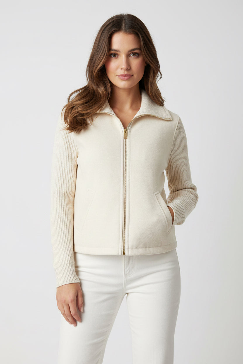 SOFT CONTRAST KNIT JACKET