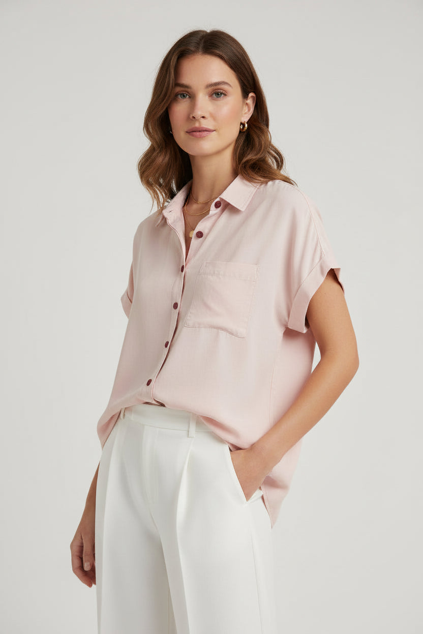 THIS CLASSIC, SHORT SLEEVED TENCEL