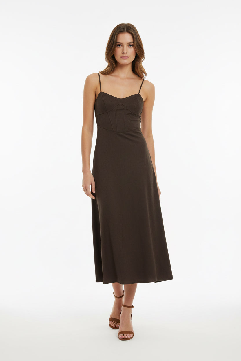 SUDED STRAPPED DRESS