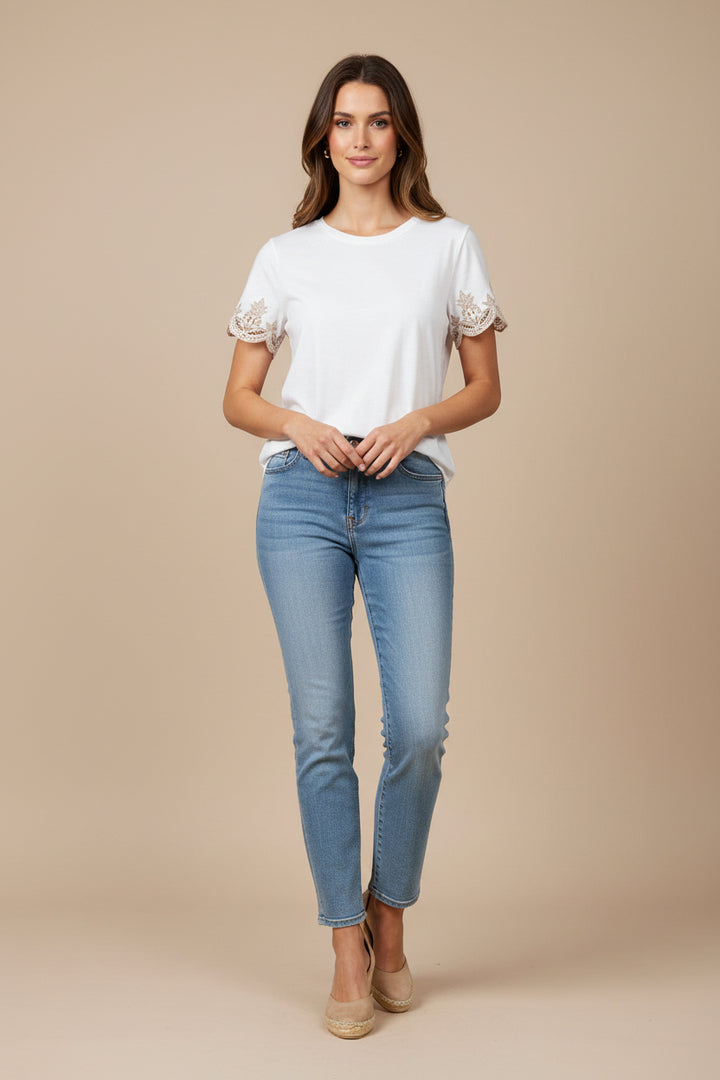Deco Sleeve Cotton Slub Tee