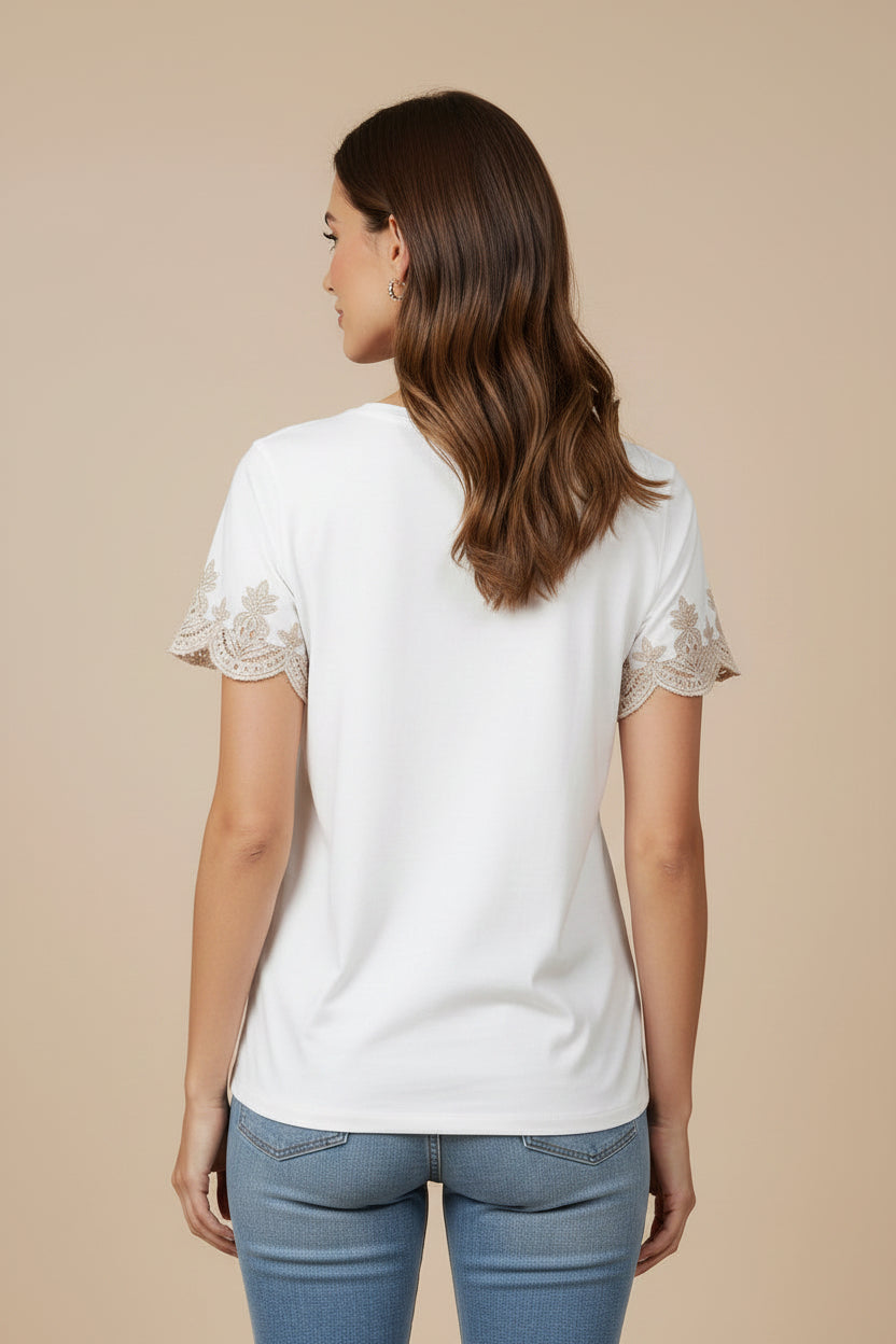 Deco Sleeve Cotton Slub Tee