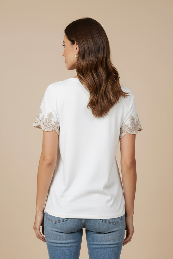 Deco Sleeve Cotton Slub Tee