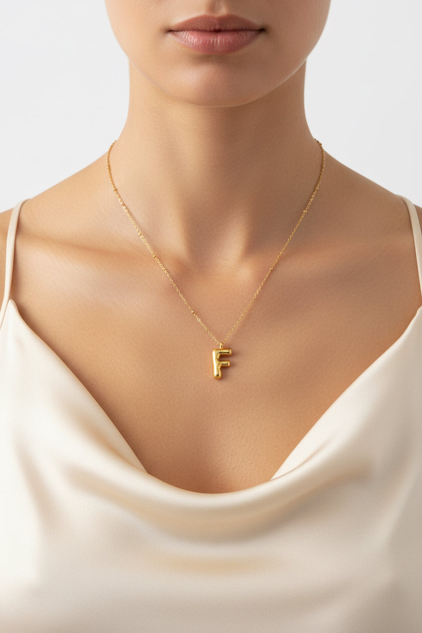 Bubble Initial Necklace