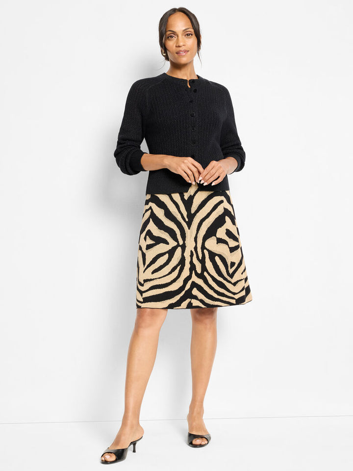 Animal Jacquard Knit Skirt