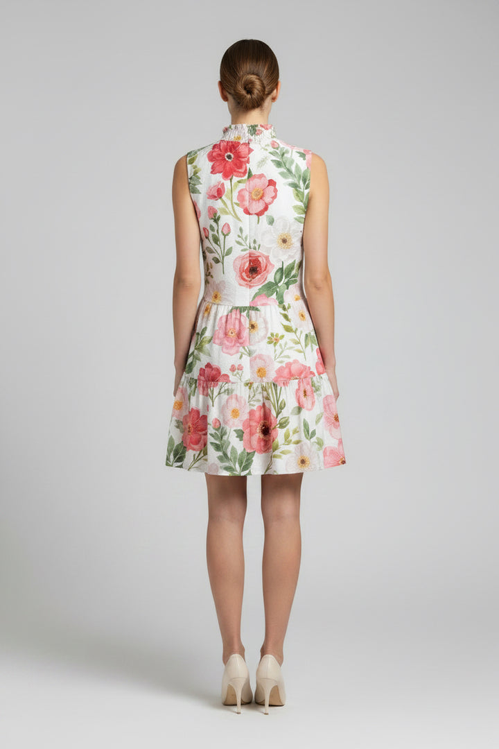 FLORAL SLEEVELESS FLOWY DRESS