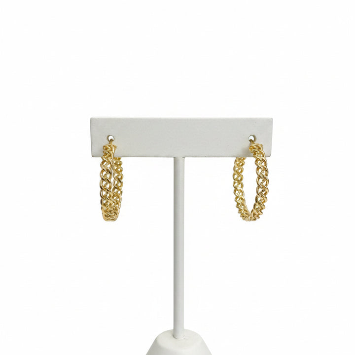 BRAIDED 18K GOLD FILLED EARRING HOOPS