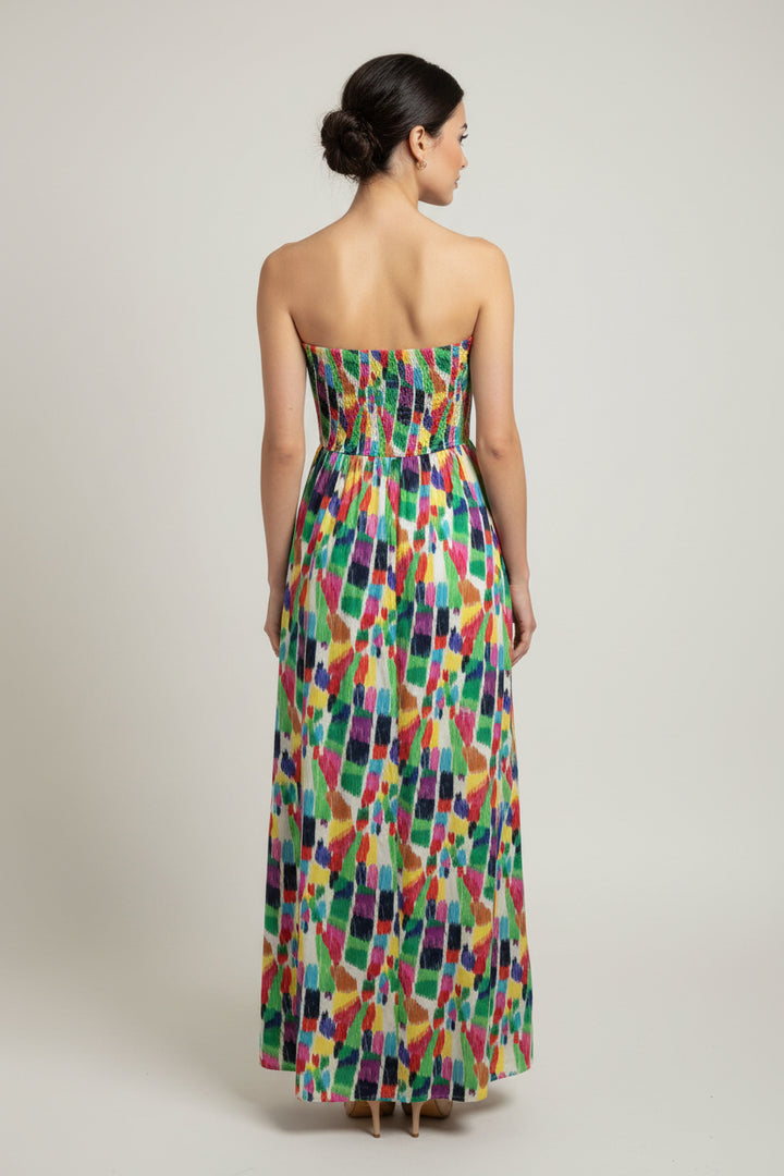 RAINBOW STROKES MIDI DRESS