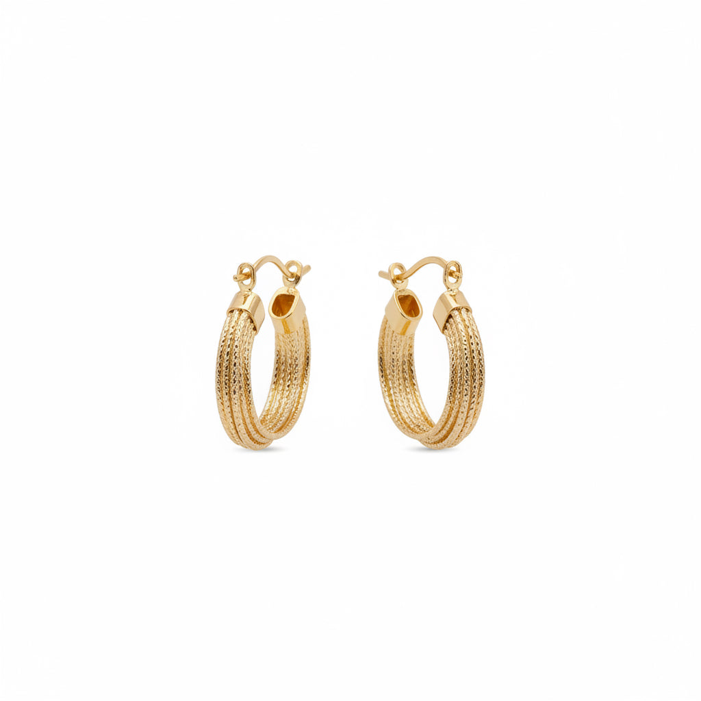 18K GOLD FILLED 4 STRAND CONNECTED HOOP
