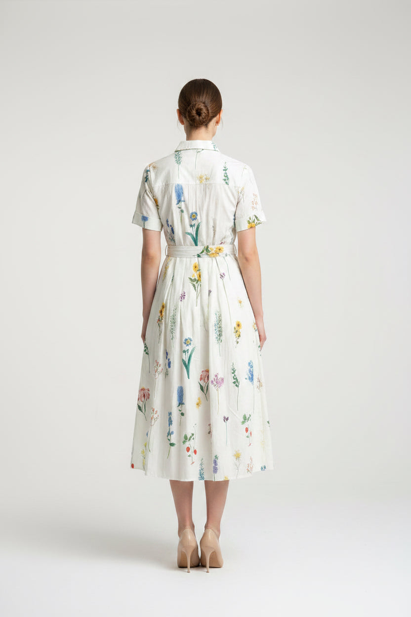 floral button down midi dress COLLARED BUTTON DOWN BELTED FLORAL MIDI DRESS – Copper Penny Savannah