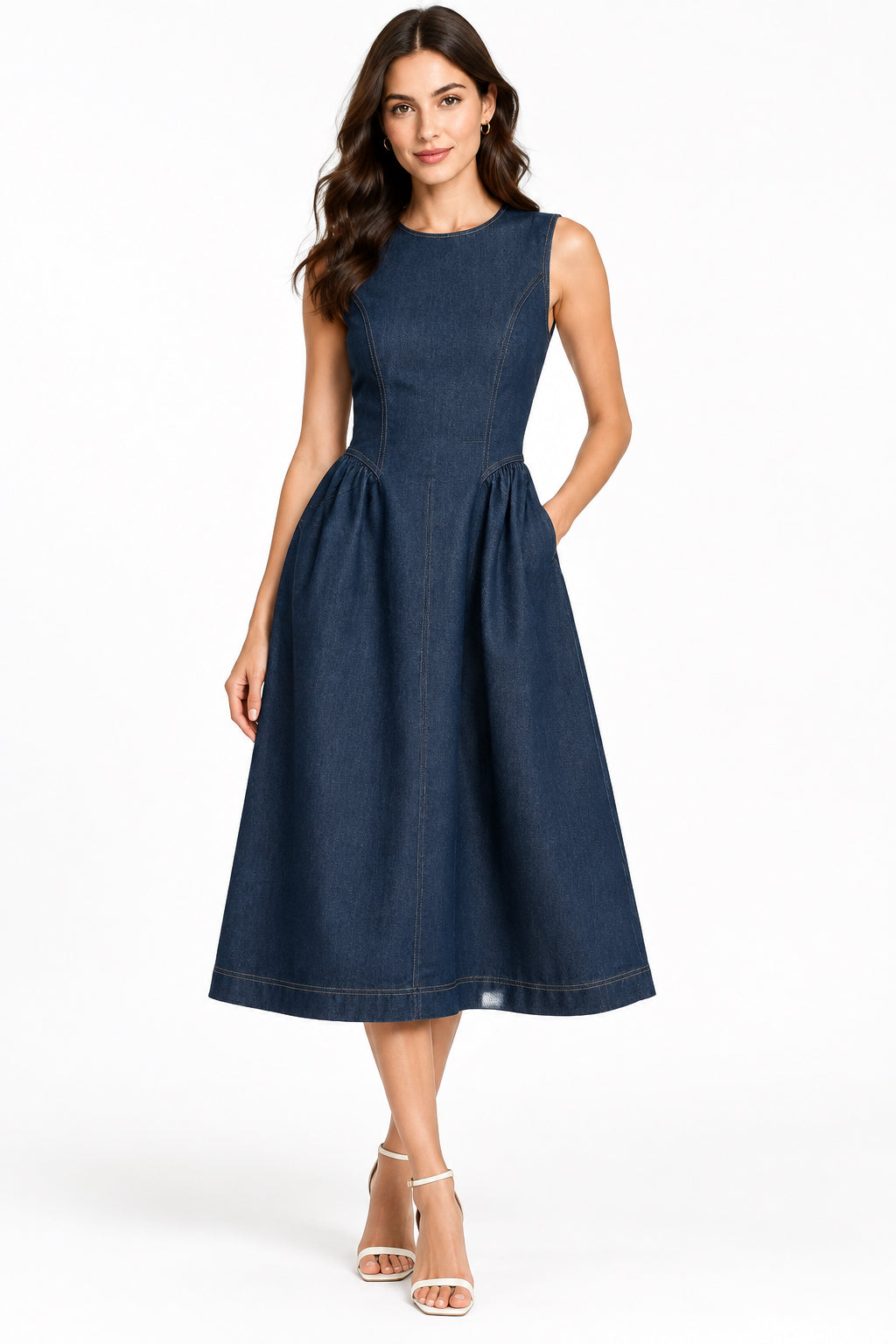 SLEEVELESS DENIM DRESS