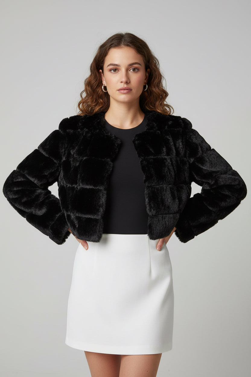 WOVEN FUR JACKET
