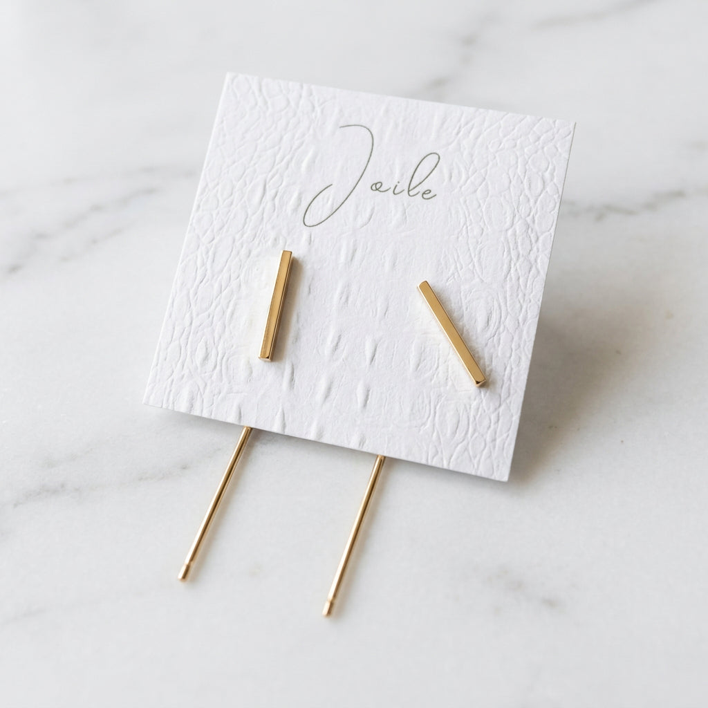 LONG BACK ROD EARRINGS