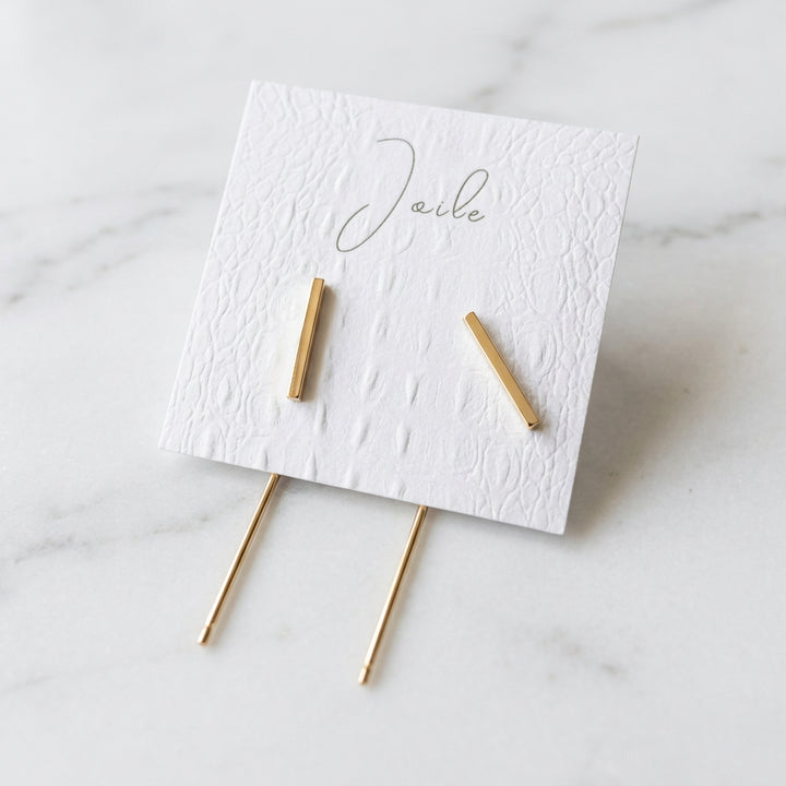 LONG BACK ROD EARRINGS