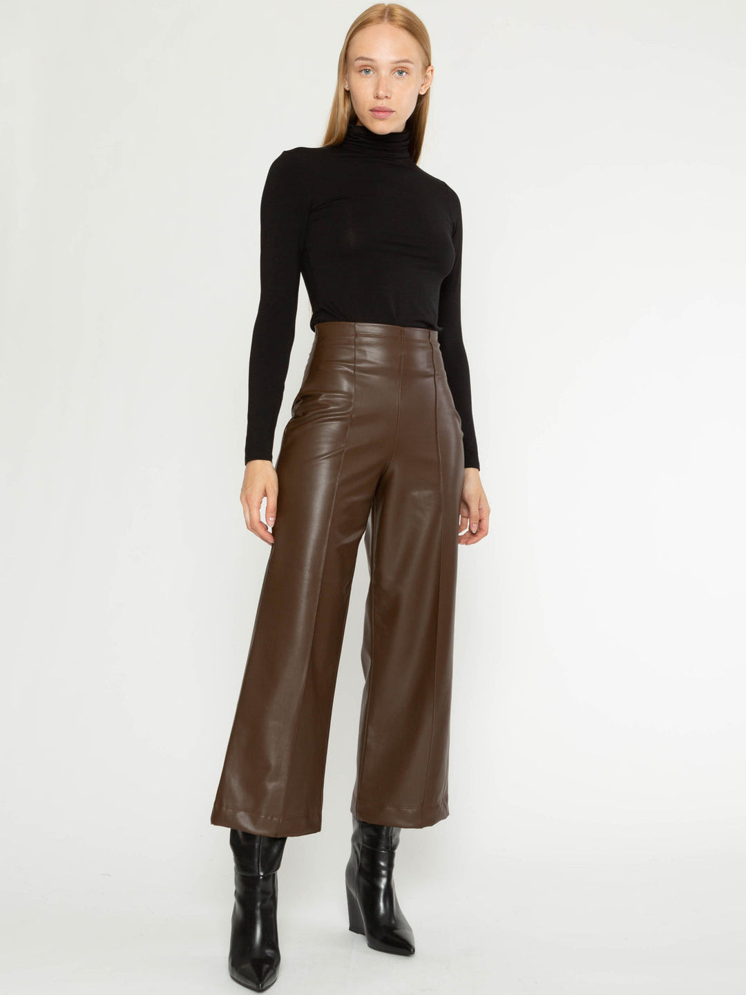 Chocolate Faux Leather Pant