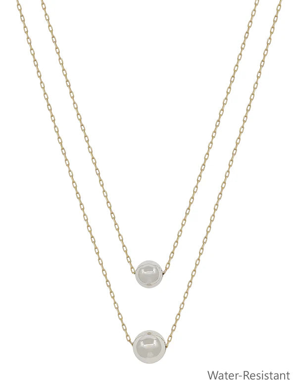 DOUBLE LAYERED 10MM & 12MM BALL NECKLACE