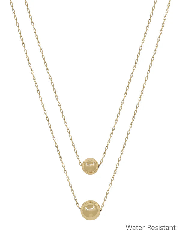 DOUBLE LAYERED 10MM & 12MM BALL NECKLACE