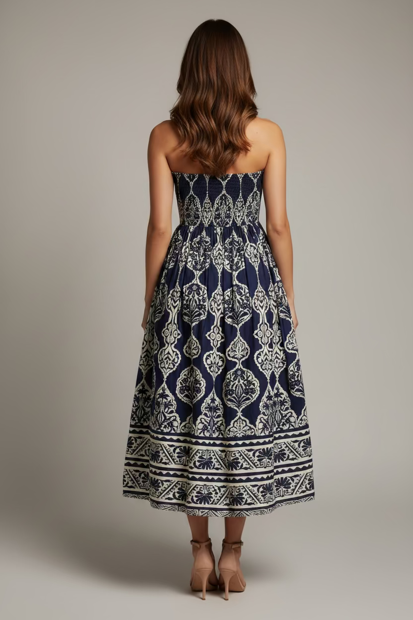 STRAPLESS MIDI DRESS