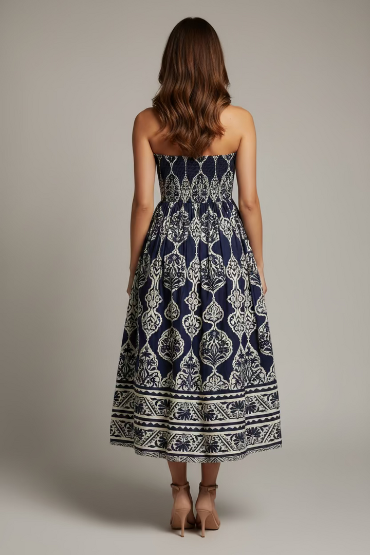 STRAPLESS MIDI DRESS