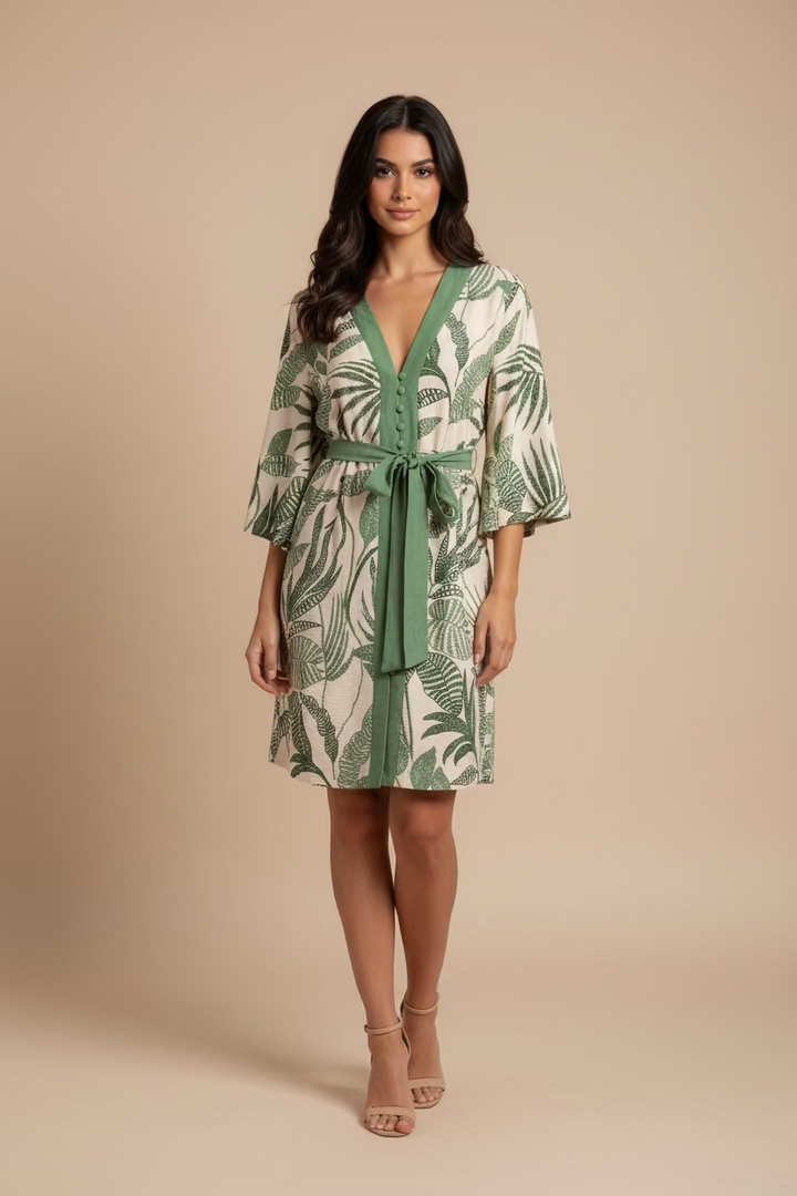 TRIM BUTTONS DRESS