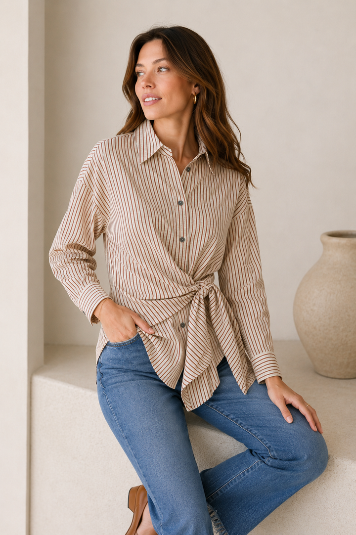 Harbor Stripe Side Tie Top