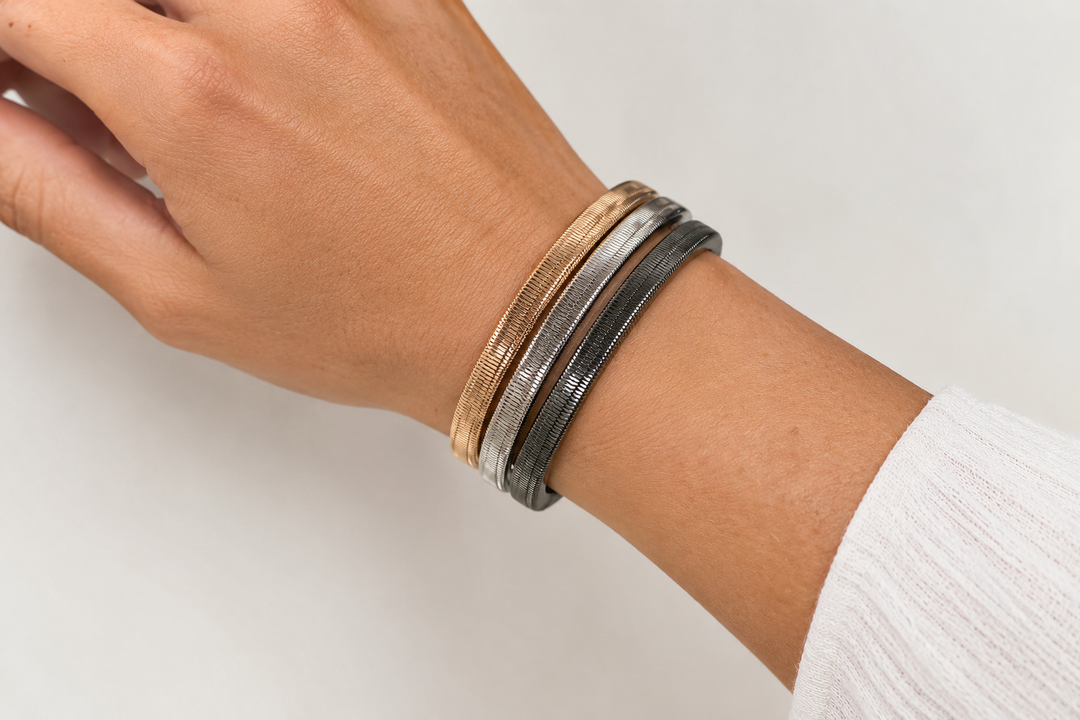 3 PACK SNAKE CHAIN BRACELET SET