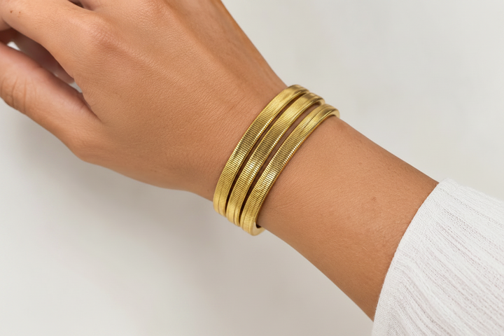 3 PACK SNAKE CHAIN BRACELET SET