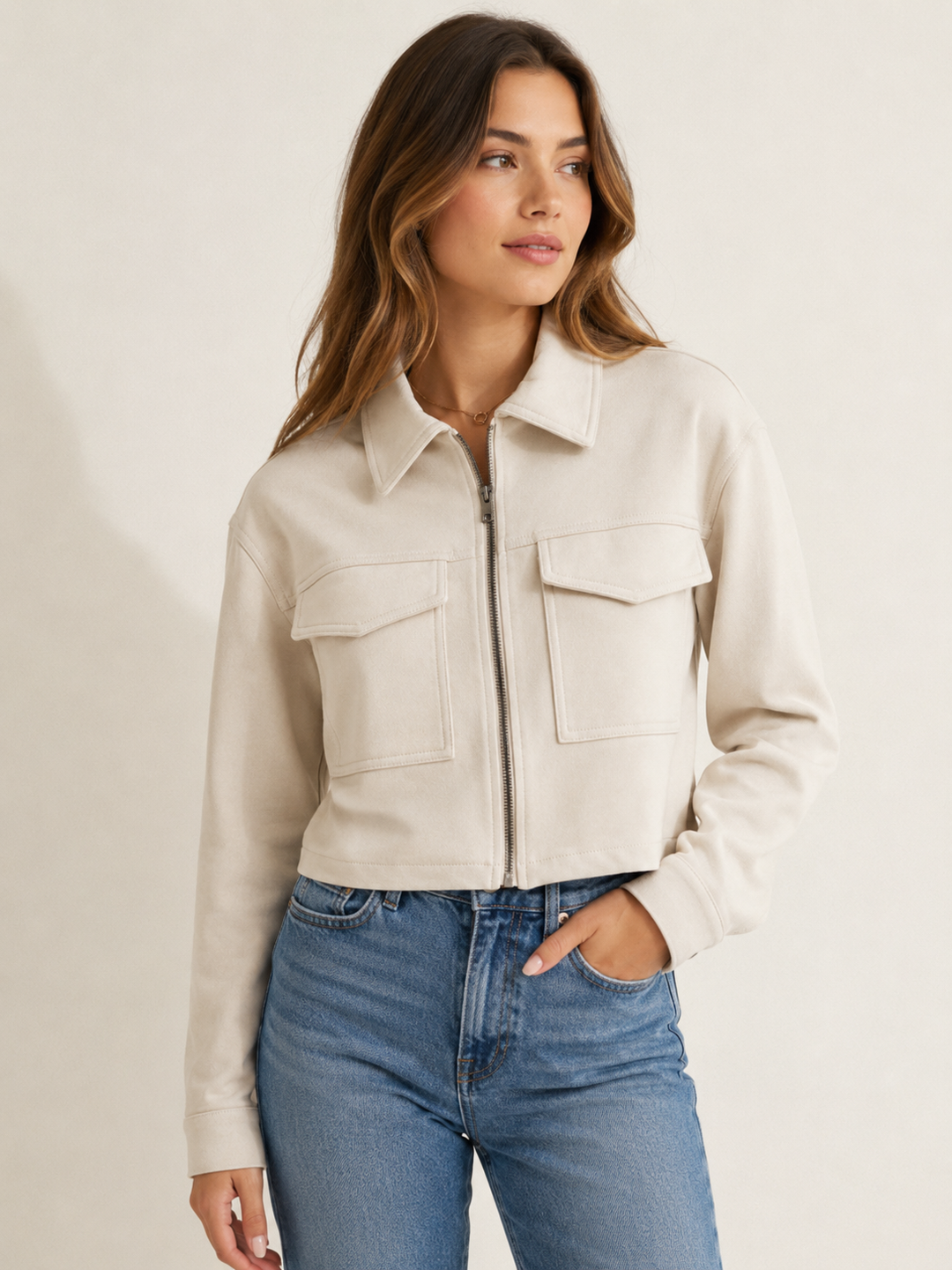 WOVEN SUEDE JACKET