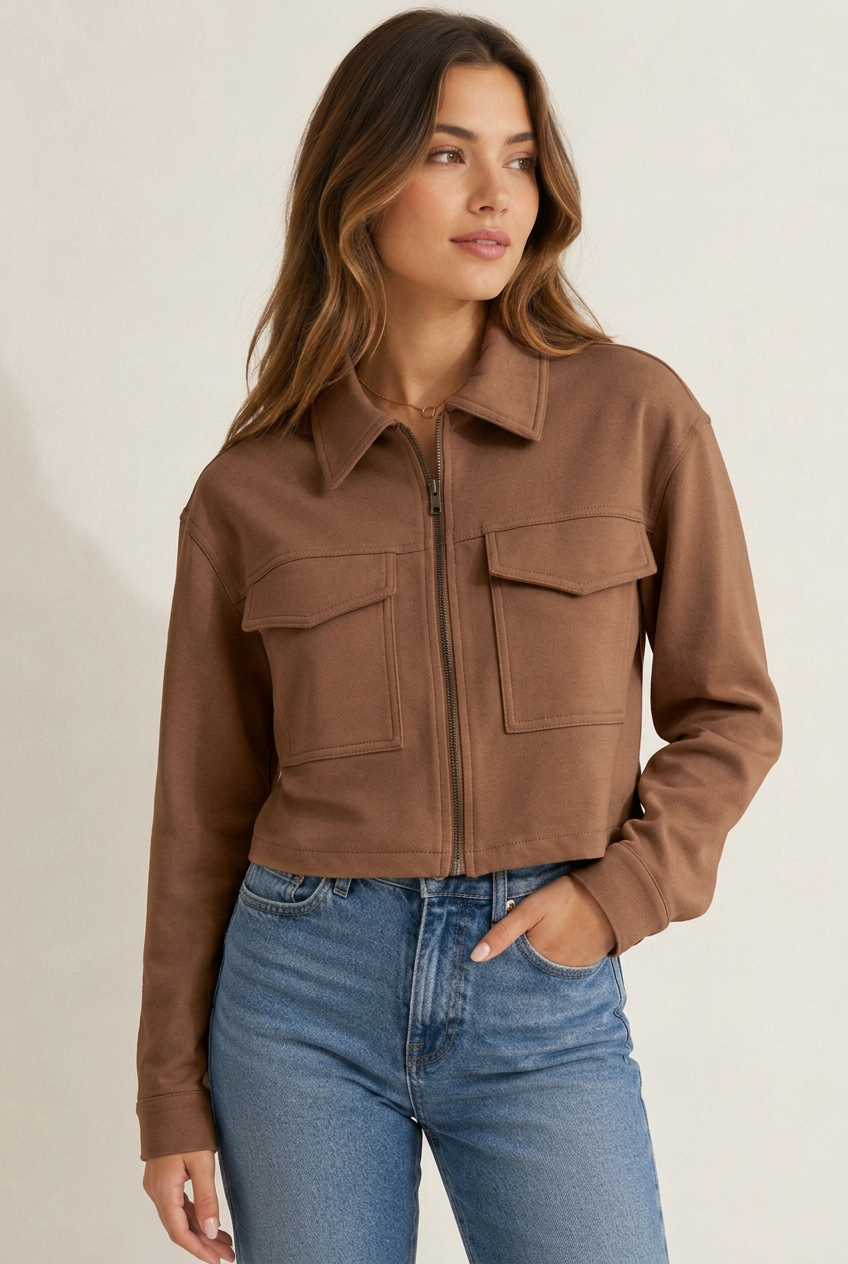 WOVEN SUEDE JACKET