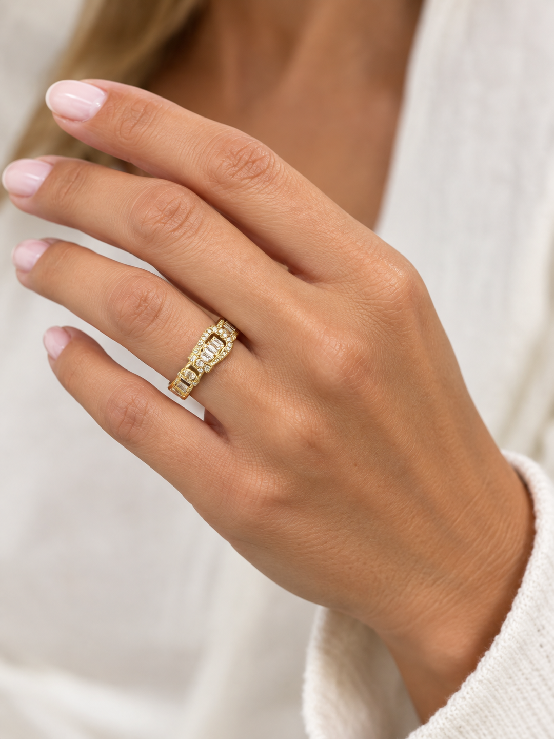 GOLD BELT BUCKLE ADJUSTABLE RING