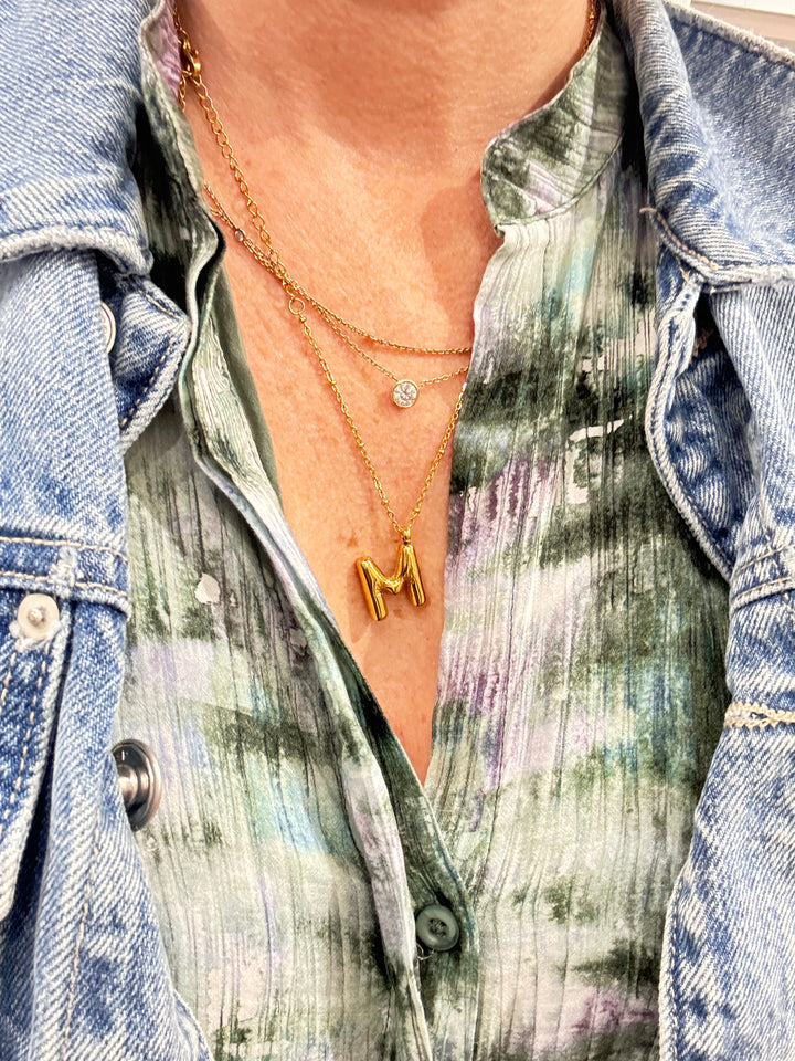 Bubble Initial Necklace
