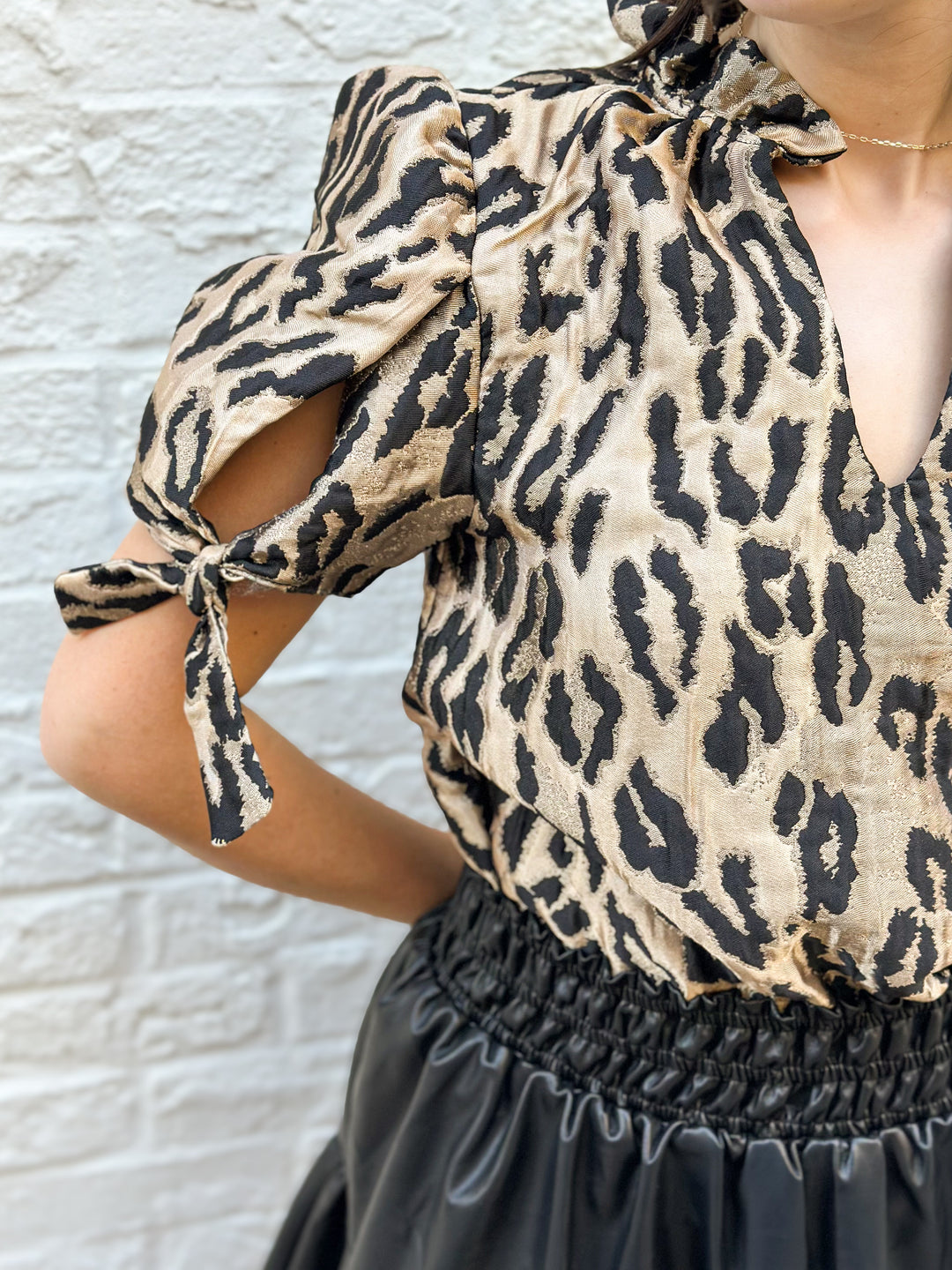 Metallic Cheetah Print Top