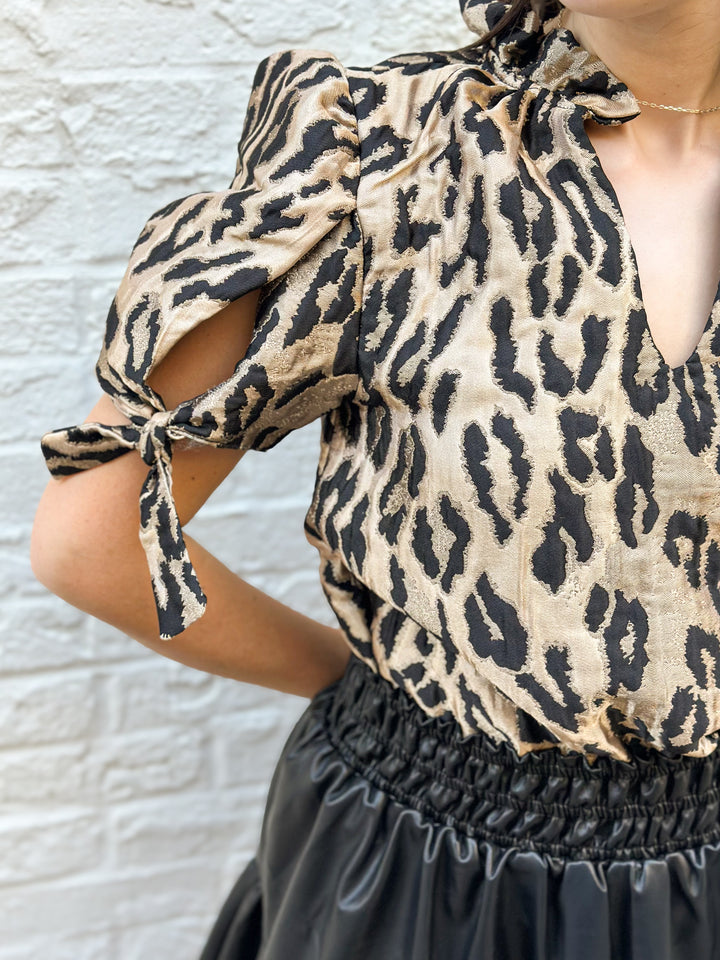 Metallic Cheetah Print Top