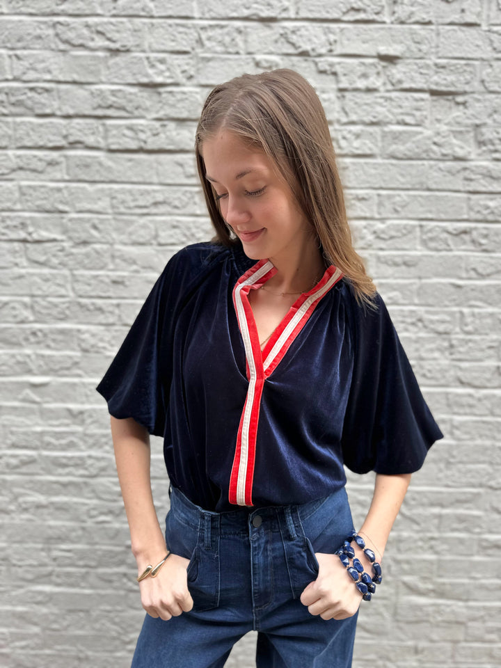 Puff Sleeve Suede Top