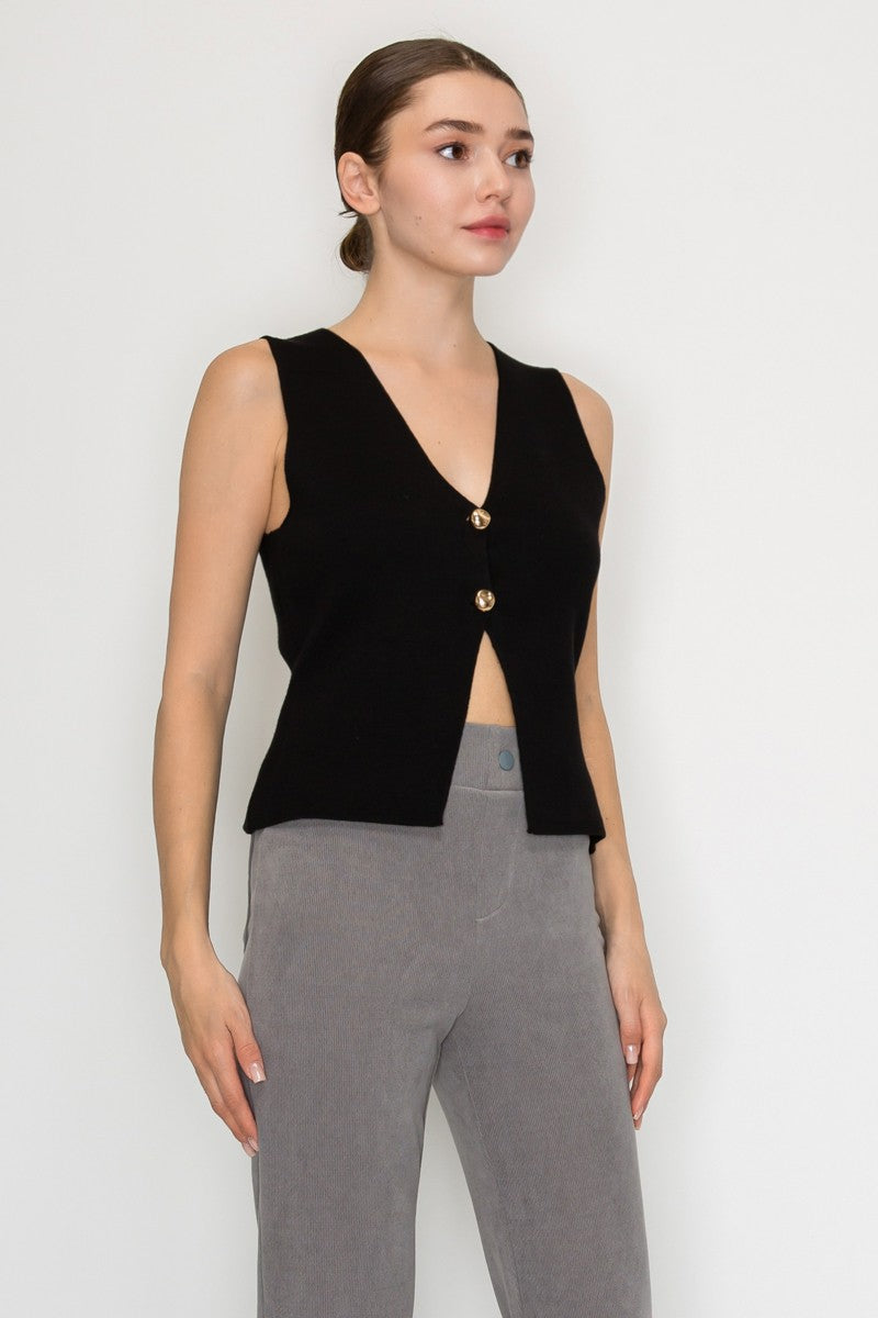 Button Sweater Vest