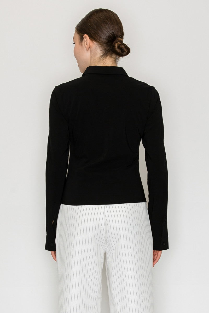 Ruched Button Down Shirt