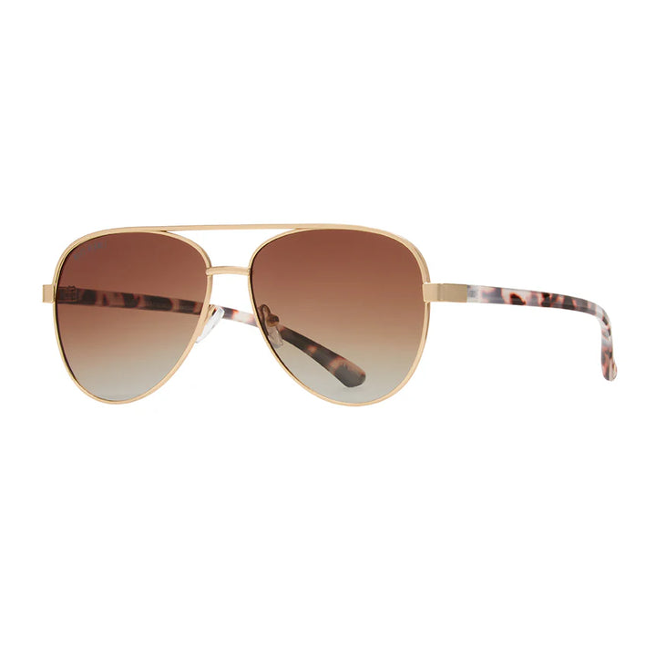 JESSE MATTE GOLD/MILKY IVORY TORT SUNGLASSES