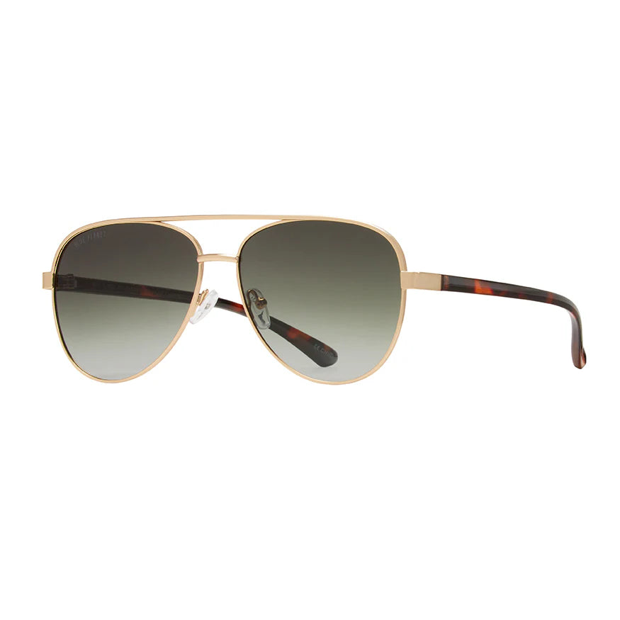 JESSE MATTE GOLD/BROWN SUNGLASSES