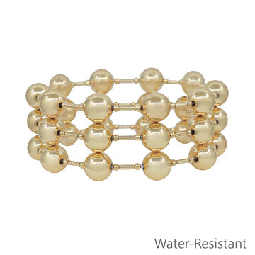 Set of 3 10mm Beaded Ball with Stretch Bracelet