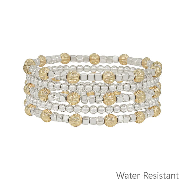 SET OF 5 BEADED BRACELETS