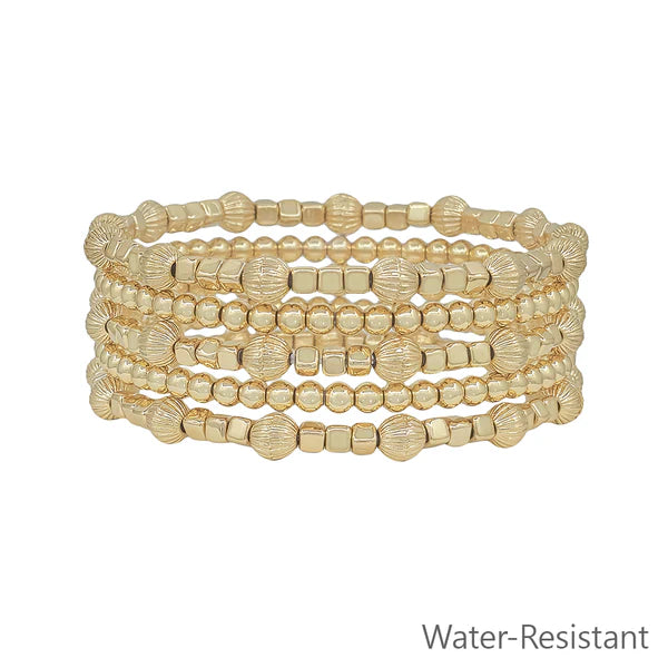 SET OF 5 BEADED BRACELETS
