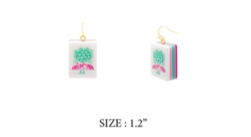 Mahjong Tile Acrylic 1.25" Earring