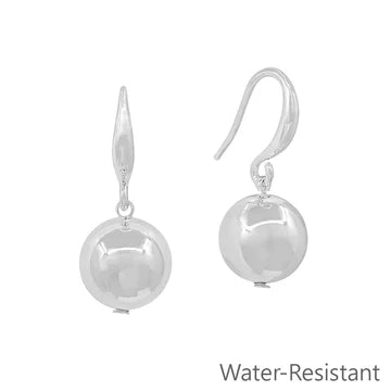 Water Resistant Fishhook with 14mm Gold Beaded 1" Earring