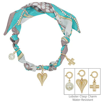 Knotted Scarf Necklace with Charms