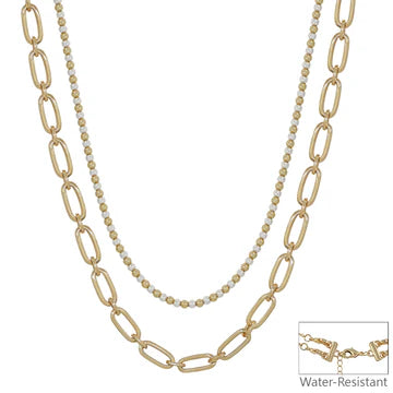 Beaded Open Chain Multi Way 16"-18" Necklace