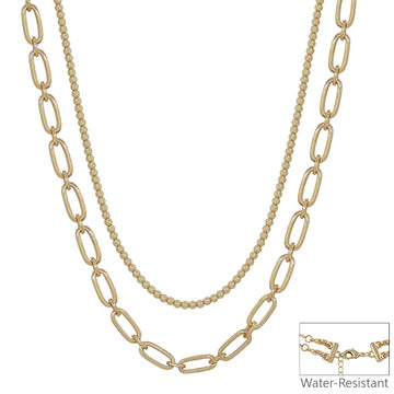 Beaded Open Chain Multi Way 16"-18" Necklace