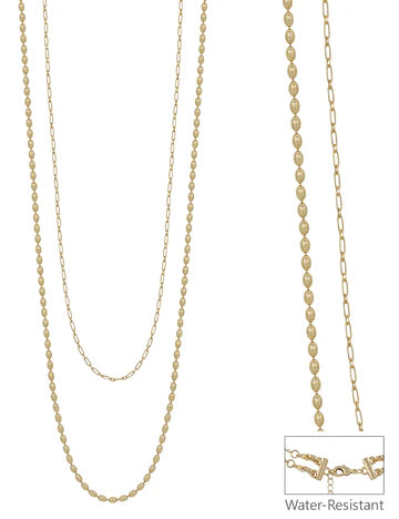 Double Layered Chain 32" Necklace
