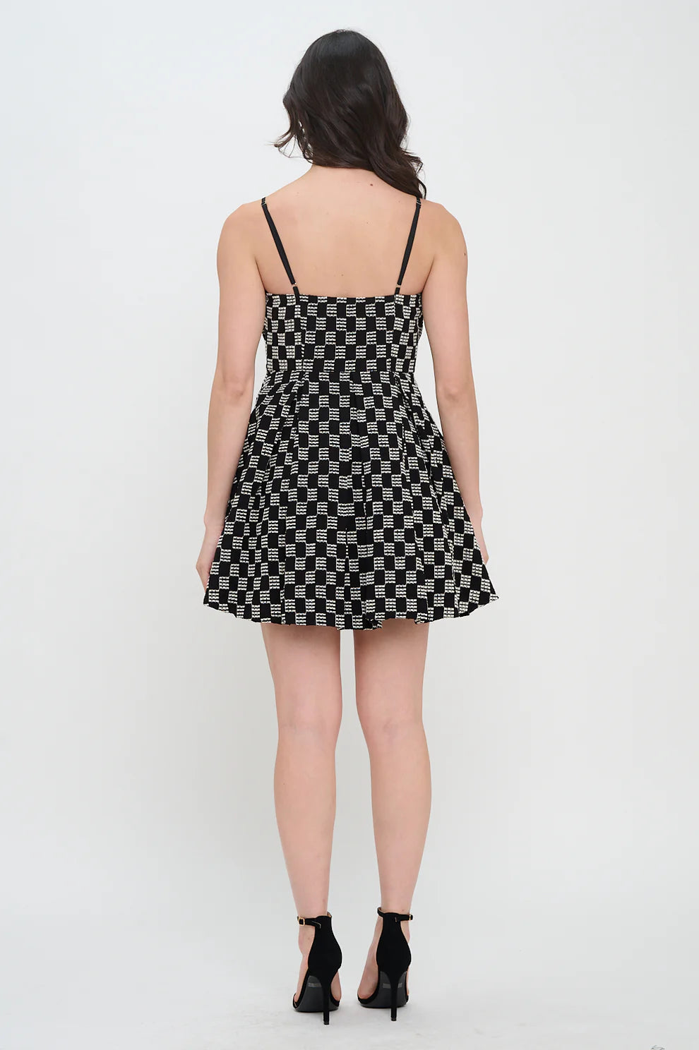 Midnight Weave Bow Mini Dress