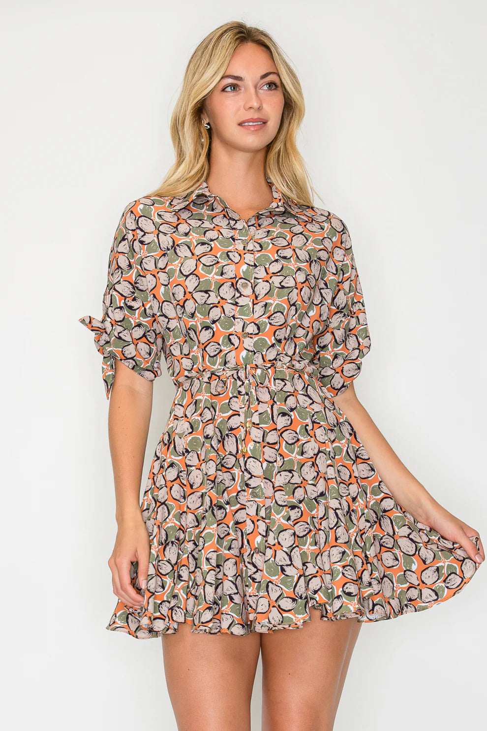 Autumn Pebble Shirt Dress