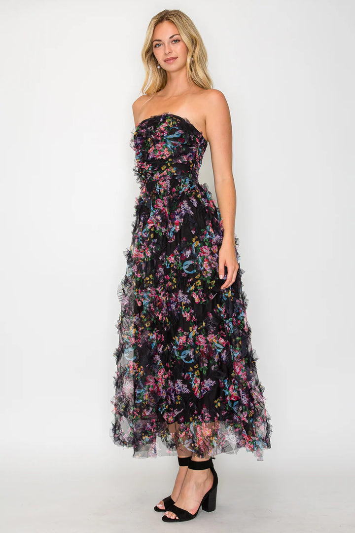 Whisper Bloom Tube Maxi Dress